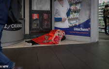 mike wheelton black and white, colour street photography Queen Street Auckland city