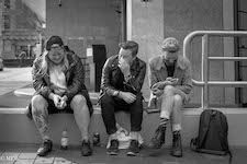 mike wheelton black and white, colour street photography Queen Street Auckland city

