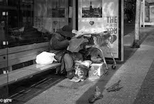 mike wheelton black and white, colour street photography Queen Street Auckland city