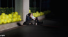 mike wheelton black and white, colour street photography Queen Street Auckland city
