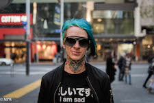 mike wheelton black and white, colour street photography Queen Street Auckland city