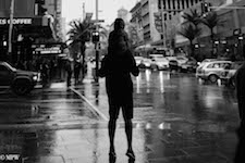 mike wheelton black and white, colour street photography Queen Street Auckland city
