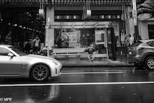 mike wheelton black and white, colour street photography Queen Street Auckland city
