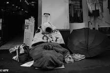 mike wheelton black and white, colour street photography Queen Street Auckland city