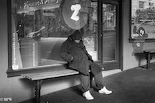 mike wheelton black and white, colour street photography Queen Street Auckland city