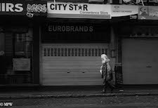 mike wheelton black and white, colour street photography Queen Street Auckland city
