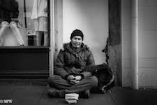 mike wheelton black and white, colour street photography Queen Street Auckland city