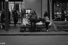 mike wheelton black and white, colour street photography Queen Street Auckland city
