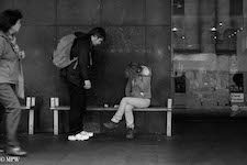mike wheelton black and white, colour street photography Queen Street Auckland city
