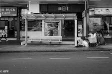 mike wheelton black and white, colour street photography Queen Street Auckland city