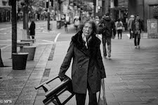 mike wheelton black and white, colour street photography Queen Street Auckland city
