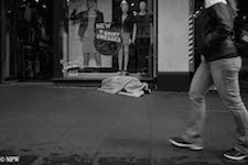 mike wheelton black and white, colour street photography Queen Street Auckland city