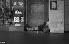 mike wheelton black and white, colour street photography Queen Street Auckland city