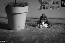 mike wheelton black and white, colour street photography Queen Street Auckland city
