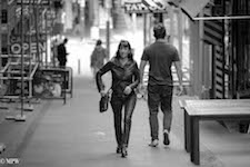mike wheelton black and white, colour street photography Queen Street Auckland city