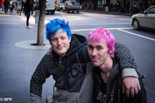 mike wheelton black and white, colour street photography Queen Street Auckland city
