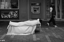 mike wheelton black and white, colour street photography Queen Street Auckland city