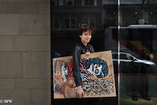 mike wheelton black and white, colour street photography Queen Street Auckland city