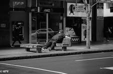 mike wheelton black and white, colour street photography Queen Street Auckland city