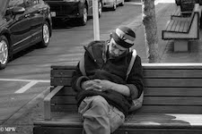 mike wheelton black and white, colour street photography Queen Street Auckland city