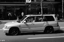 mike wheelton black and white, colour street photography Queen Street Auckland city