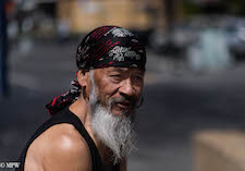 mike wheelton black and white, colour street photography Queen Street Auckland city
