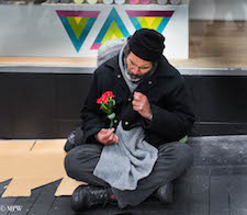 mike wheelton black and white, colour street photography Queen Street Auckland city