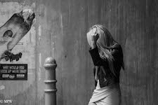 mike wheelton black and white, colour street photography Queen Street Auckland city