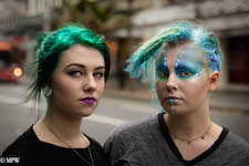 mike wheelton black and white, colour street photography Queen Street Auckland city