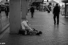 mike wheelton black and white, colour street photography Queen Street Auckland city
