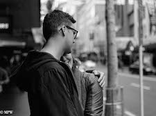 mike wheelton black and white, colour street photography Queen Street Auckland city