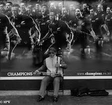 mike wheelton the  largest collection of colour, black and white street photography, in Queen Street, Auckland city, New Zealand.