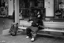 mike wheelton the  largest collection of colour, black and white street photography, in Queen Street, Auckland city, New Zealand.