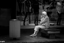 Mike Wheelton street photographer. Colour and black and white. Queen Street, Auckland city, New Zealand.