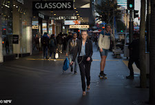 Mike Wheelton street photographer. Colour, black and white street photography. Queen Street, Auckland city, New Zealand.