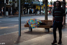 Mike Wheelton street photographer. Colour and black and white. Queen Street, Auckland city, New Zealand.