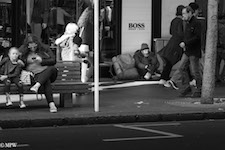 Mike Wheelton street photographer. Colour and black and white. Queen Street, Auckland city, New Zealand.