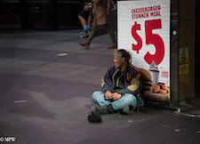 Mike Wheelton street photographer. Colour and black and white. Queen Street, Auckland city, New Zealand.
