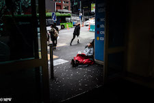 Mike Wheelton street photographer. Colour and black and white. Queen Street, Auckland city, New Zealand.