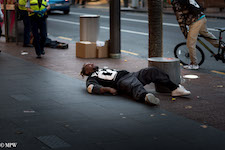Mike Wheelton street photographer. Colour and black and white. Queen Street, Auckland city, New Zealand.