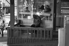 Mike Wheelton street photographer. Colour and black and white. Queen Street, Auckland city, New Zealand.